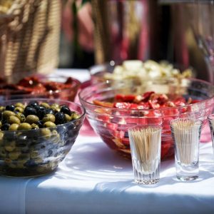 Olives and tomatoes - Summer party food
