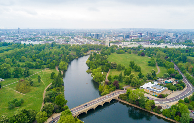 Aerial view of Hyde Park